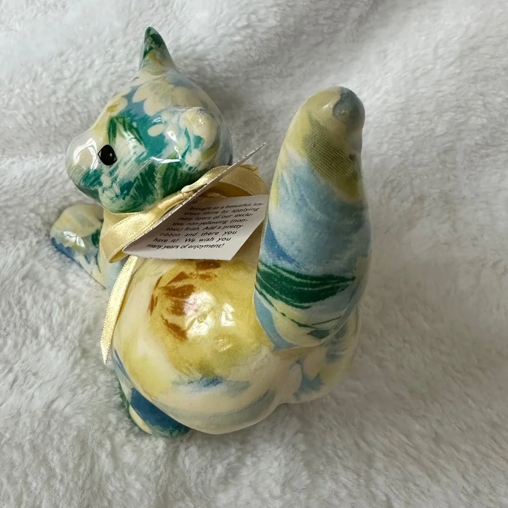 Vintage original Porcelain Patchworks Playing Kitten by Joan Baker Designs